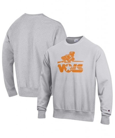 Men's Heathered Gray Tennessee Volunteers Vault Logo Reverse Weave Pullover Sweatshirt $39.10 Sweatshirt