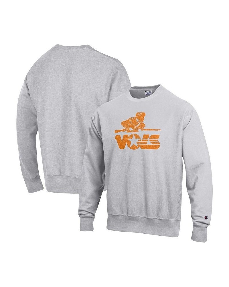 Men's Heathered Gray Tennessee Volunteers Vault Logo Reverse Weave Pullover Sweatshirt $39.10 Sweatshirt