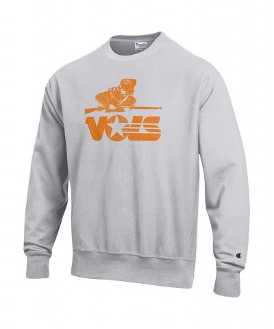 Men's Heathered Gray Tennessee Volunteers Vault Logo Reverse Weave Pullover Sweatshirt $39.10 Sweatshirt