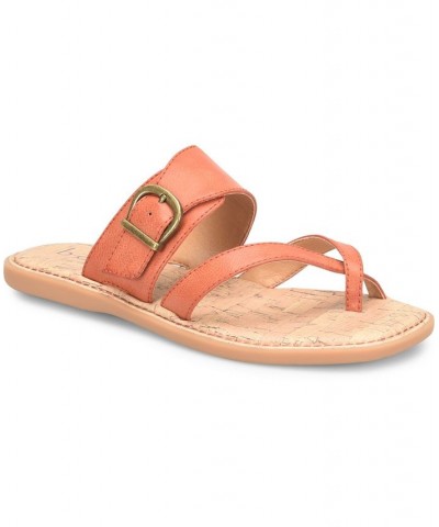 Women's Kelsee Comfort Flat Sandal Orange $44.20 Shoes