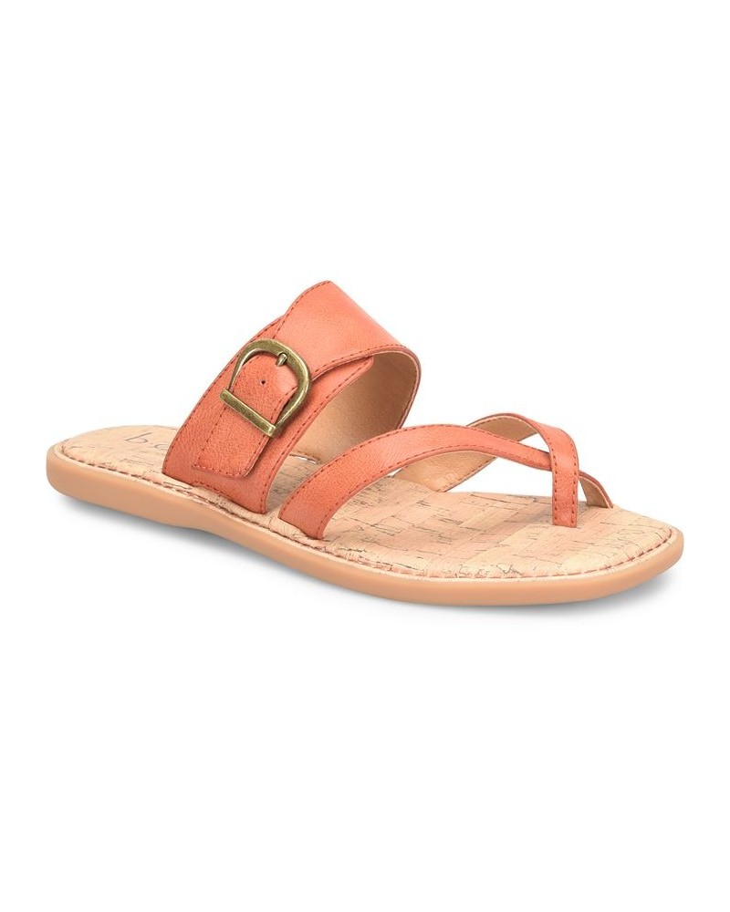 Women's Kelsee Comfort Flat Sandal Orange $44.20 Shoes