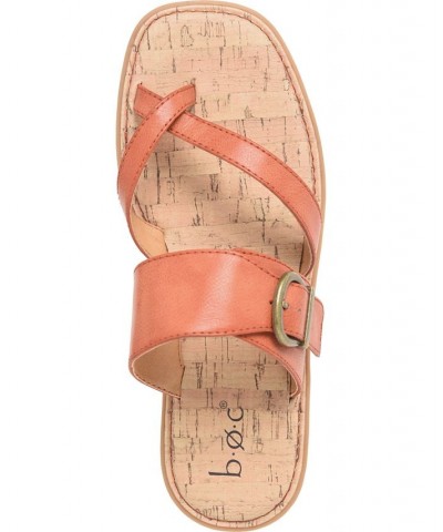 Women's Kelsee Comfort Flat Sandal Orange $44.20 Shoes