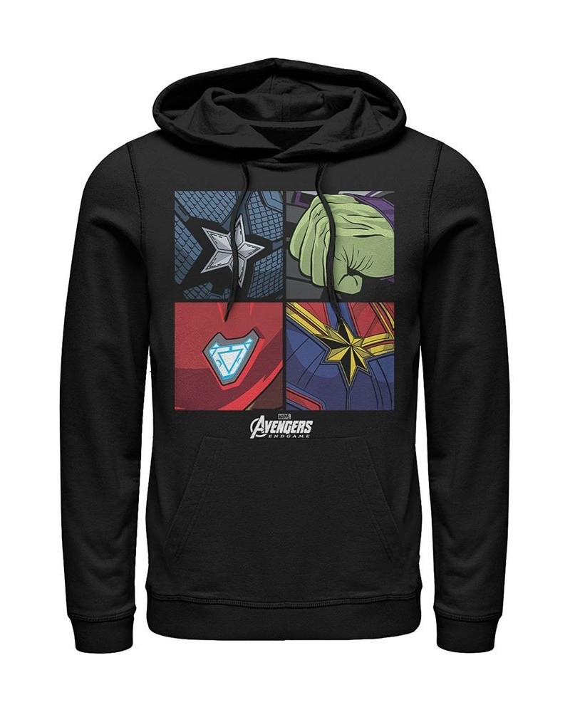 Marvel Men's Avengers Endgame Box Up Hero Logos, Pullover Hoodie Black $36.29 Sweatshirt