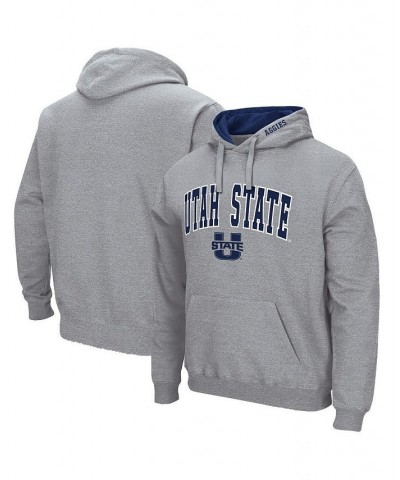 Men's Heathered Gray Utah State Aggies Arch and Logo Pullover Hoodie $18.92 Sweatshirt