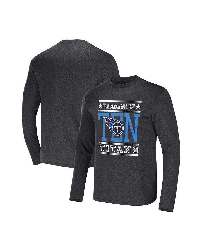 Men's NFL x Darius Rucker Collection by Heathered Charcoal Tennessee Titans Long Sleeve T-shirt $21.56 T-Shirts