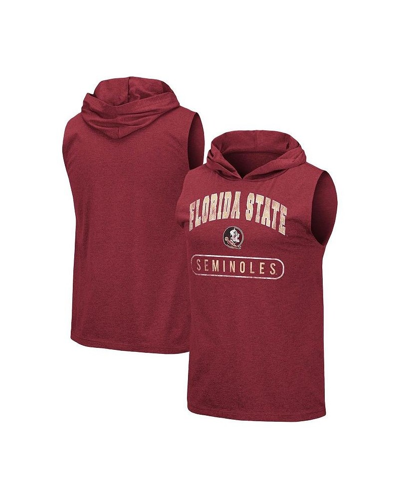 Men's Heathered Garnet Florida State Seminoles Varsity Hoodie Tank Top $17.20 T-Shirts