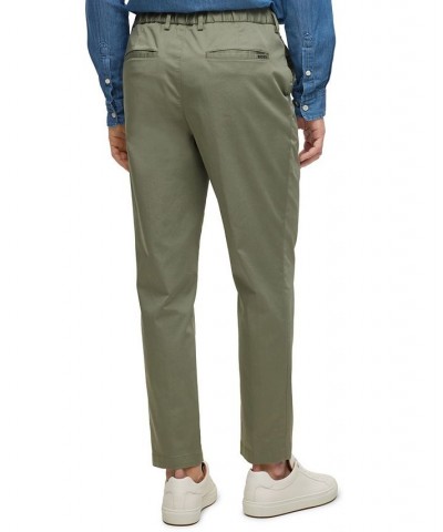 BOSS Men's Relaxed-Fit Crease-Resistant Cotton Blend Trousers Green $83.30 Pants