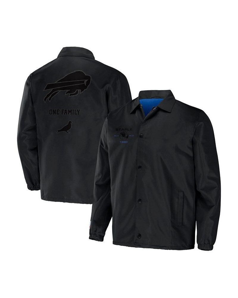 Men's NFL X Staple Black Buffalo Bills Embroidered Nylon Jacket $37.79 Jackets