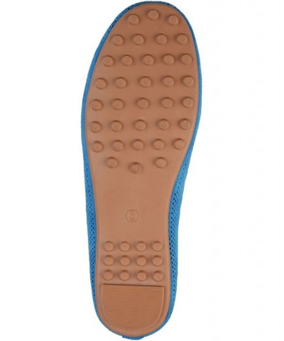 Women's Halsey Perforated Loafers Blue $42.39 Shoes