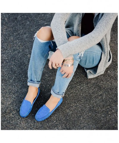 Women's Halsey Perforated Loafers Blue $42.39 Shoes