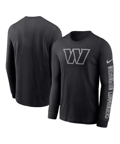 Men's Black Washington Commanders RFLCTV Name And Logo T-shirt $18.80 T-Shirts