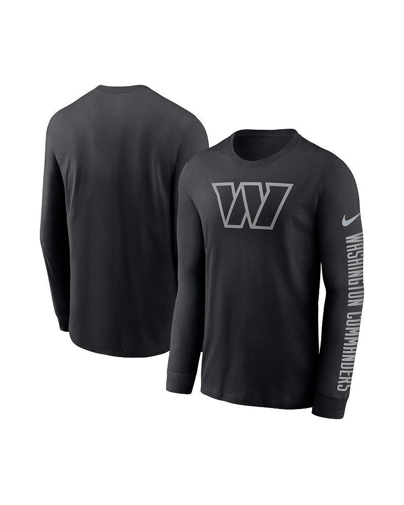 Men's Black Washington Commanders RFLCTV Name And Logo T-shirt $18.80 T-Shirts