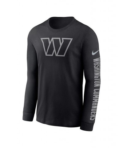 Men's Black Washington Commanders RFLCTV Name And Logo T-shirt $18.80 T-Shirts