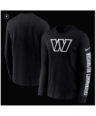 Men's Black Washington Commanders RFLCTV Name And Logo T-shirt $18.80 T-Shirts