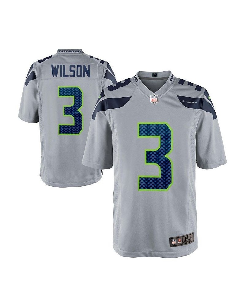 Men's Seattle Seahawks Russell Wilson Gray Alternate Game Jersey $51.99 Jersey