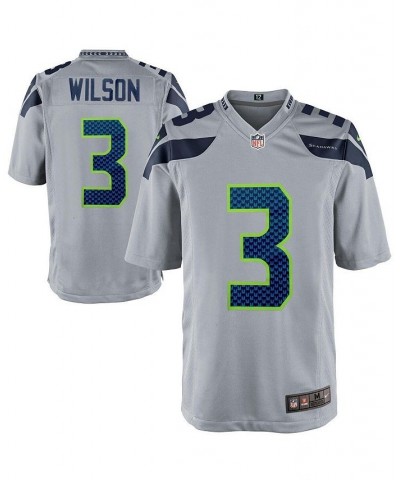 Men's Seattle Seahawks Russell Wilson Gray Alternate Game Jersey $51.99 Jersey