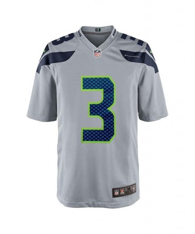 Men's Seattle Seahawks Russell Wilson Gray Alternate Game Jersey $51.99 Jersey