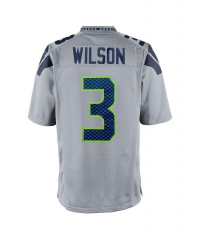 Men's Seattle Seahawks Russell Wilson Gray Alternate Game Jersey $51.99 Jersey