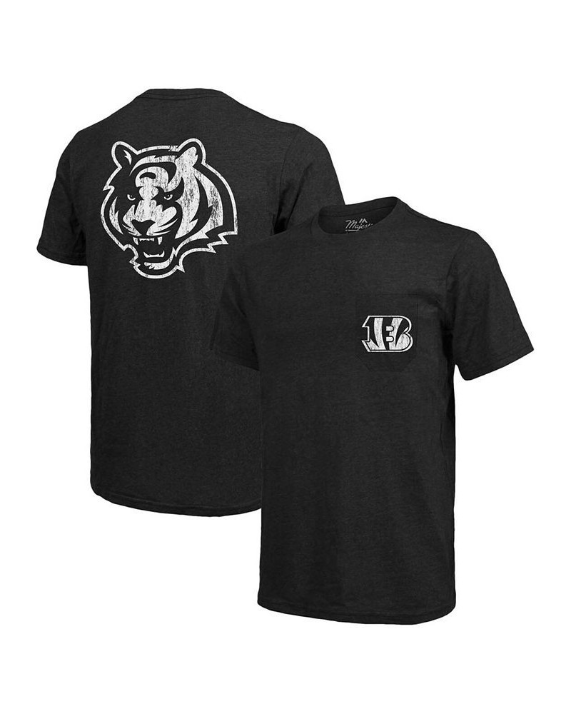 Cincinnati Bengals Tri-Blend Pocket T-shirt - Black $34.19 T-Shirts