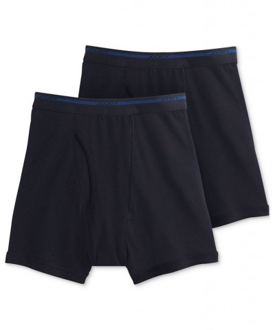 Men's Big & Tall 2-Pk. Lightweight Cotton Boxer Briefs Black $11.08 Underwear