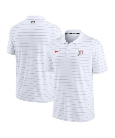 Men's White Miami Marlins 2022 City Connect Authentic Collection Striped Performance Polo Shirt $36.75 Polo Shirts