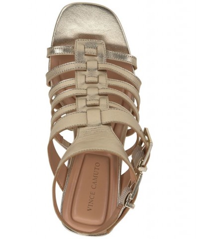 Hicheny Caged Fisherman City Sandals Gold $45.87 Shoes