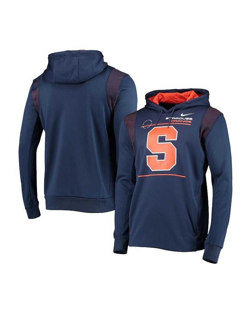 Men's Navy Syracuse Orange 2021 Team Sideline Performance Pullover Hoodie $30.10 Sweatshirt