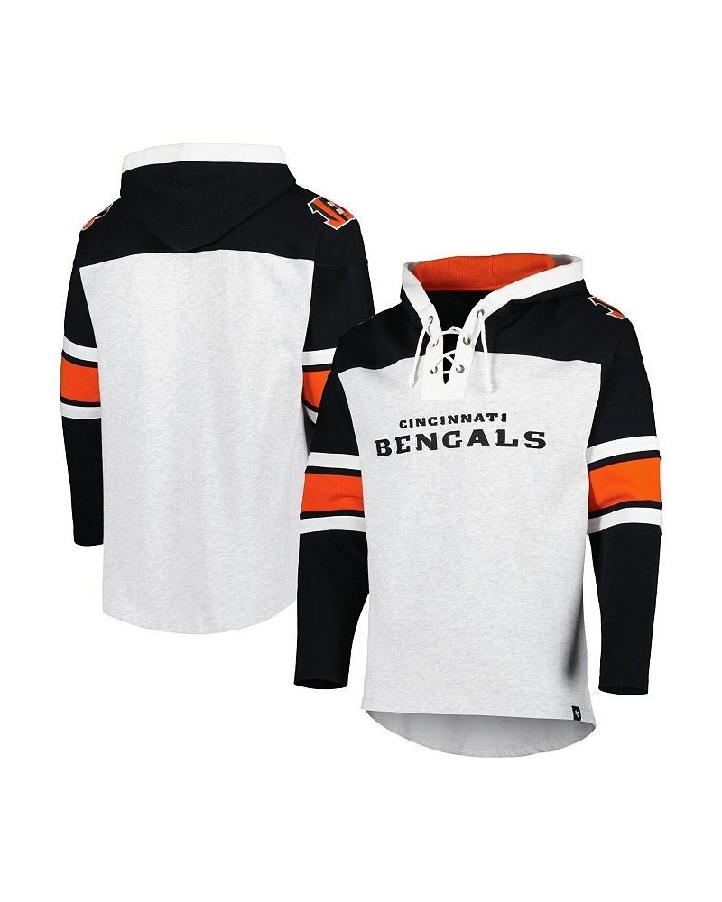 Men's Cincinnati Bengals Heather Gray Gridiron Lace-Up Pullover Hoodie $47.60 Sweatshirt