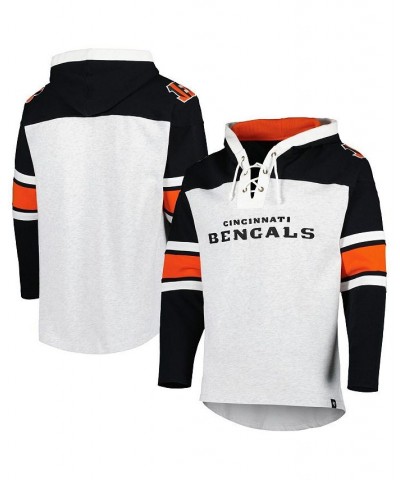 Men's Cincinnati Bengals Heather Gray Gridiron Lace-Up Pullover Hoodie $47.60 Sweatshirt