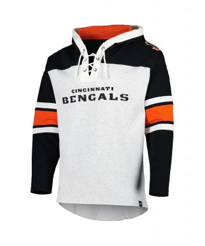 Men's Cincinnati Bengals Heather Gray Gridiron Lace-Up Pullover Hoodie $47.60 Sweatshirt