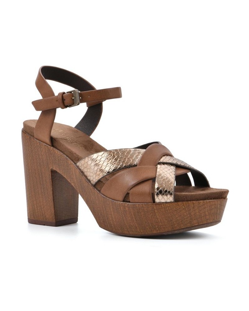 Women's Achiever Platform Heel Sandals PD05 $40.85 Shoes