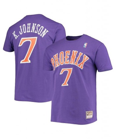 Men's Kevin Johnson Purple Phoenix Suns Hardwood Classics Stitch Name and Number T-shirt $21.50 T-Shirts