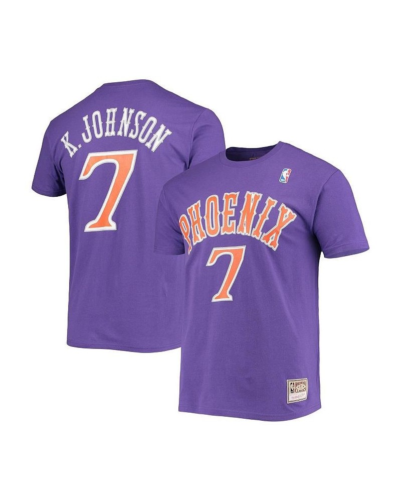 Men's Kevin Johnson Purple Phoenix Suns Hardwood Classics Stitch Name and Number T-shirt $21.50 T-Shirts