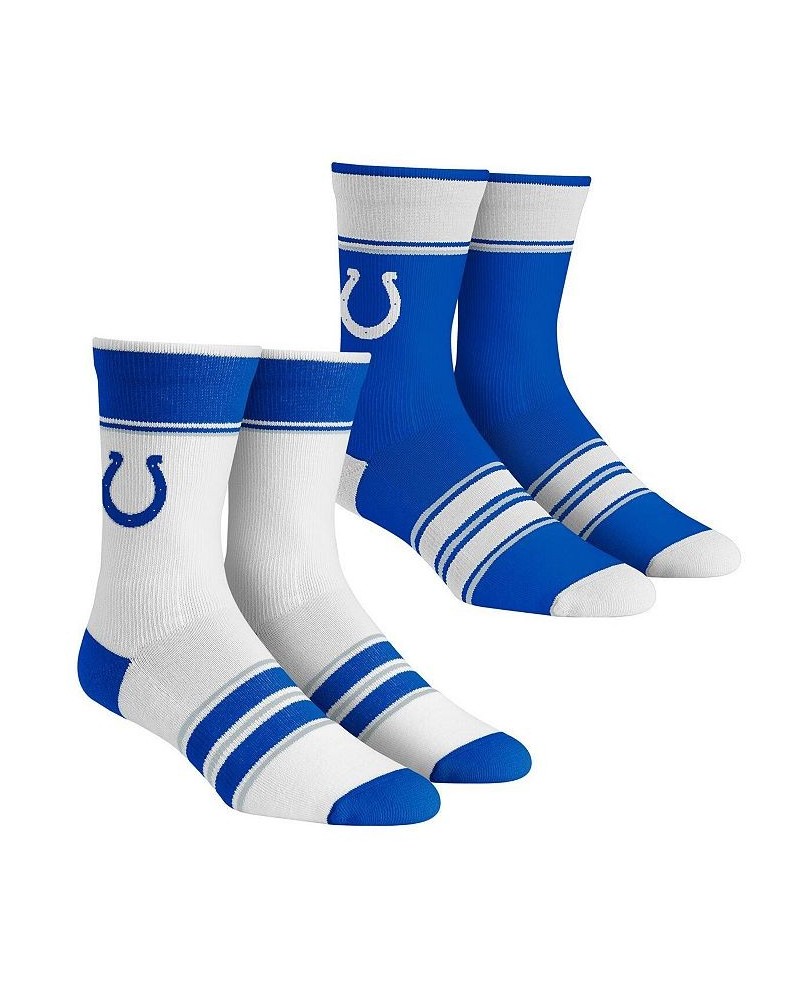 Men's and Women's Socks Indianapolis Colts Multi-Stripe 2-Pack Team Crew Sock Set $15.05 Socks