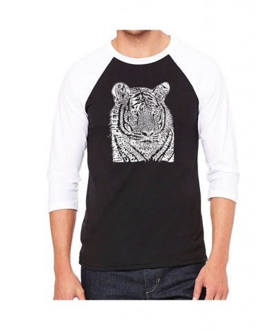 Big Cats Men's Raglan Word Art T-shirt Black $19.80 T-Shirts