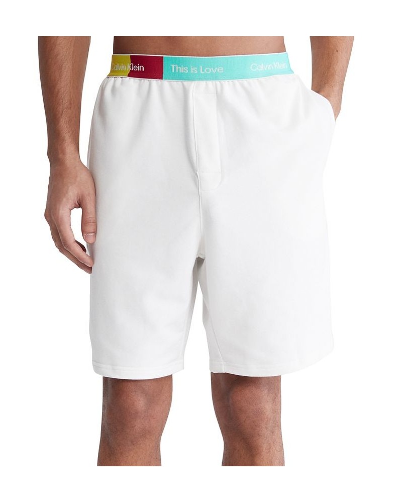 Men's Pride This Is Love Colorblocked Logo Waistband Sleep Shorts White $25.59 Pants