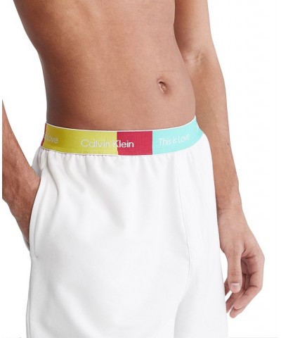 Men's Pride This Is Love Colorblocked Logo Waistband Sleep Shorts White $25.59 Pants