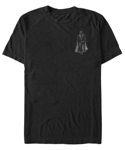 Star Wars Men's Darth Vader Left Chest Short Sleeve T-Shirt Black $14.70 T-Shirts