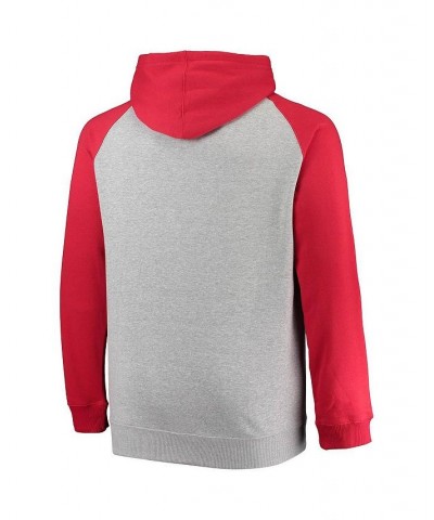 Men's Branded Heathered Gray, Red Montreal Canadiens Big and Tall Raglan Pullover Hoodie $29.76 Sweatshirt