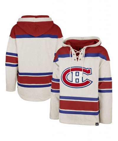 Men's Oatmeal Montreal Canadiens Rockaway Lace-Up Pullover Hoodie $71.05 Sweatshirt