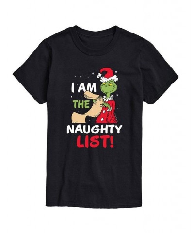 Men's Dr. Seuss The Grinch Naughty List Graphic T-shirt Black $19.94 T-Shirts