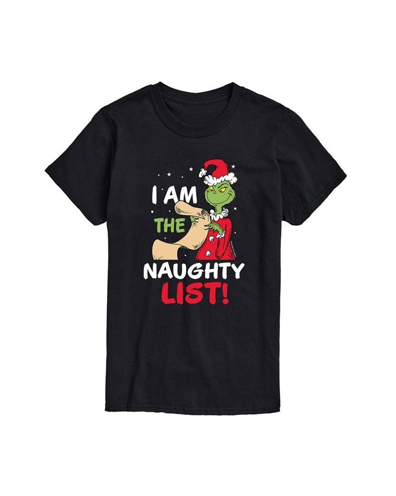 Men's Dr. Seuss The Grinch Naughty List Graphic T-shirt Black $19.94 T-Shirts