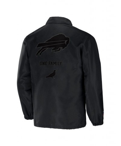 Men's NFL X Staple Black Buffalo Bills Embroidered Nylon Jacket $37.79 Jackets