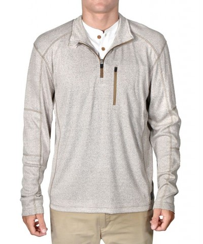 Men's Micro-Rib Quarter-Zip Ribbed Sweater Tan/Beige $35.80 Sweaters