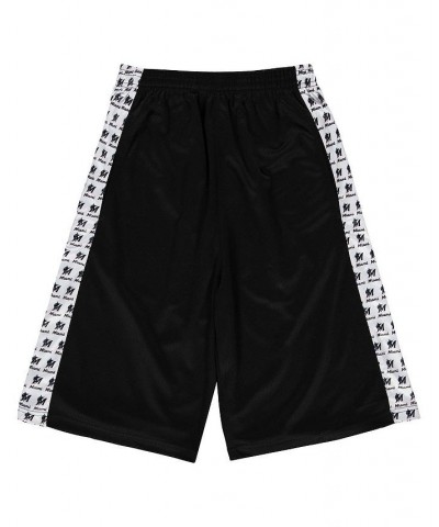 Men's Black Miami Marlins Big and Tall Striped Mesh Shorts $25.85 Shorts