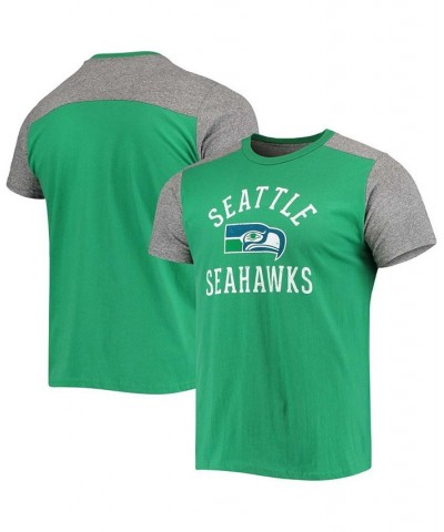 Men's Green, Heathered Gray Seattle Seahawks Gridiron Classics Field Goal Slub T-shirt $22.55 T-Shirts