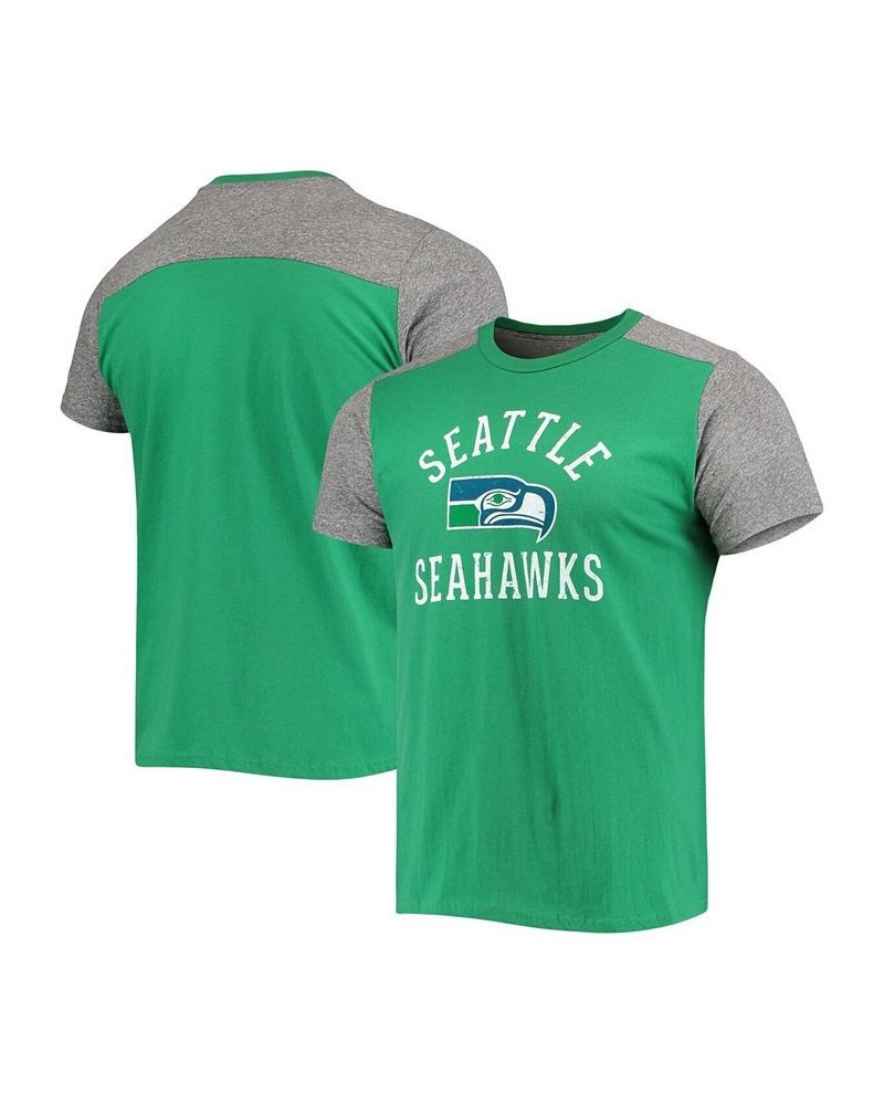 Men's Green, Heathered Gray Seattle Seahawks Gridiron Classics Field Goal Slub T-shirt $22.55 T-Shirts