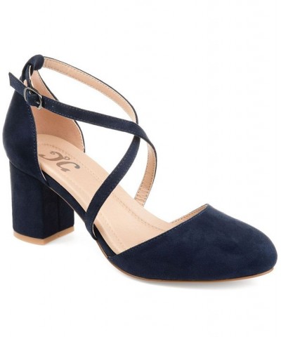 Women's Foster Crisscross Heels Blue $46.00 Shoes