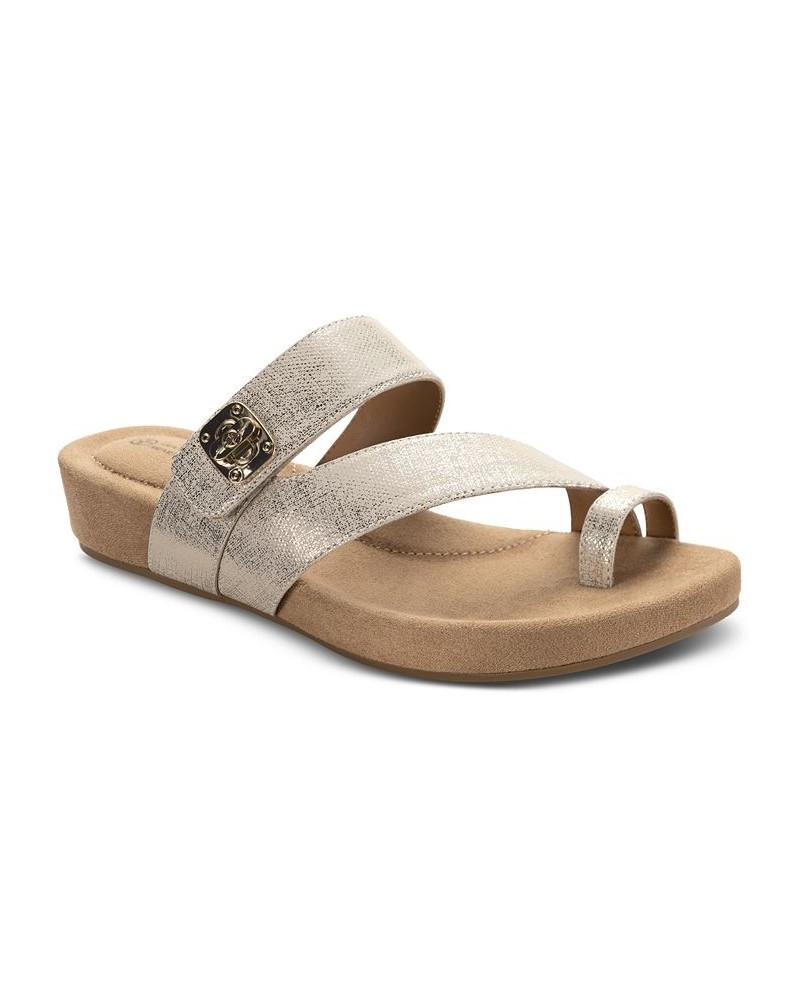 Rilleyy Footbed Flat Sandals Gold $39.75 Shoes