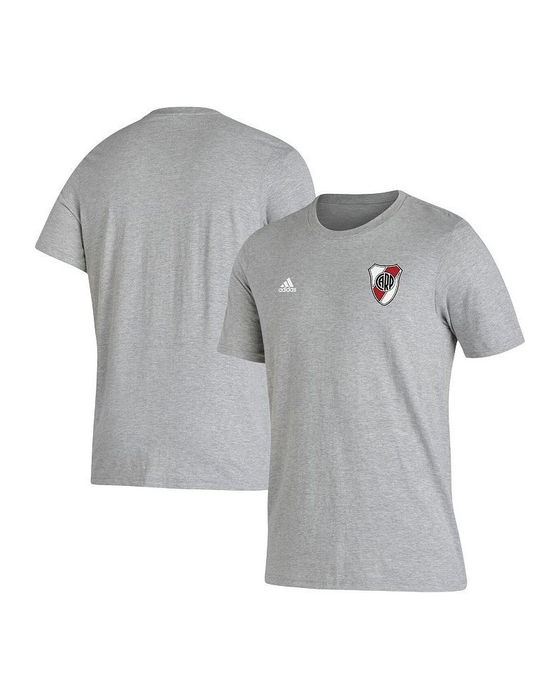 Men's Heathered Gray Club Atletico River Plate Crest T-shirt $17.15 T-Shirts